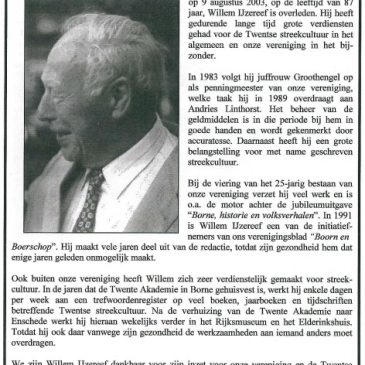 Boorn & Boerschop 2003-02: In Memoriam Willem IJzereef