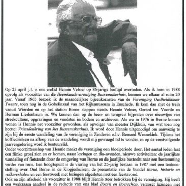 Boorn & Boerschop 2004-02: In Memoriam Hennie Velner